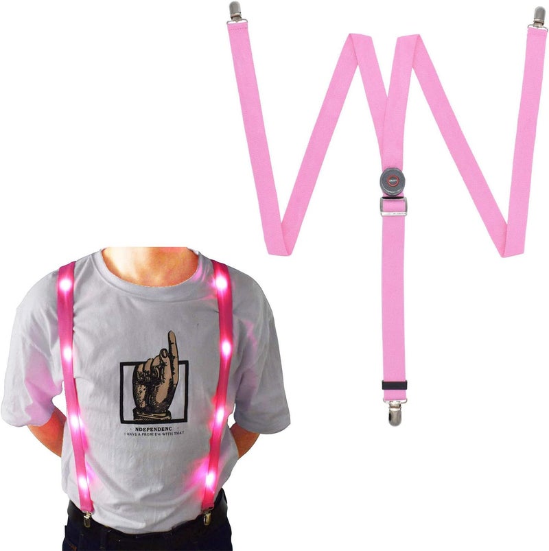 AMNQUERXUS Christmas LED Glow Light Up Suspenders Trouser Braces Y Shape Suspenders for Men Women - Image 1